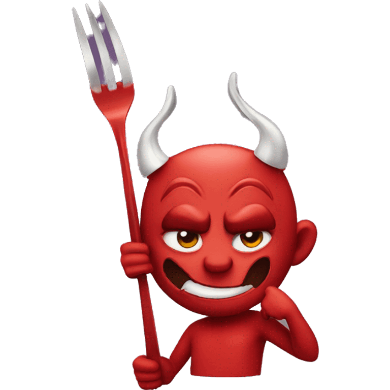 Devil holding fork emoji