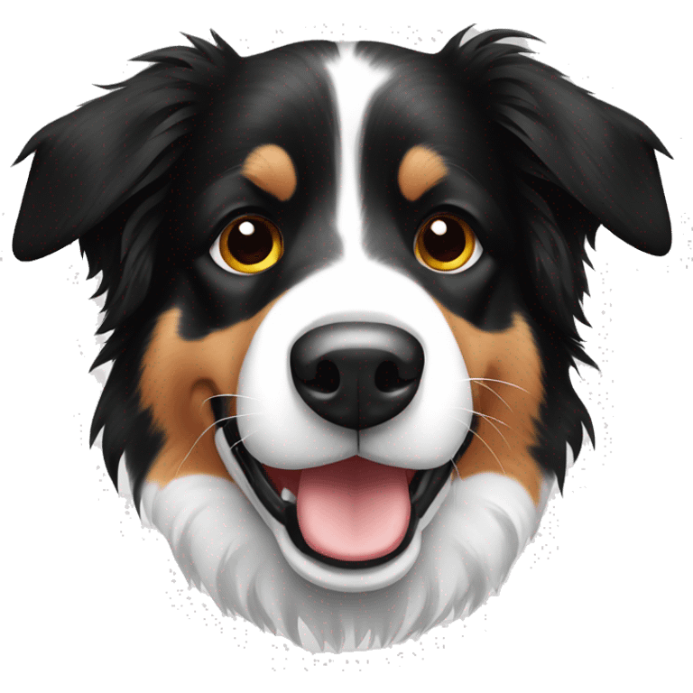 Dog black and White border collie  emoji