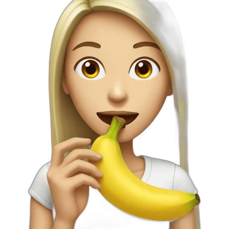 woman eating banana emoji