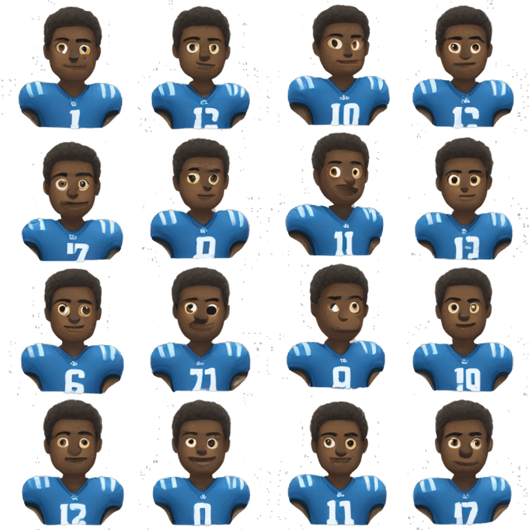 Football player with blue jersey and white letters with 17 on it emoji