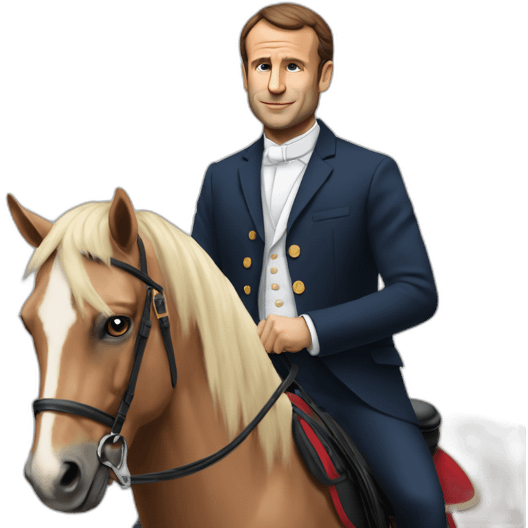 Macron qui est sur un cheval emoji