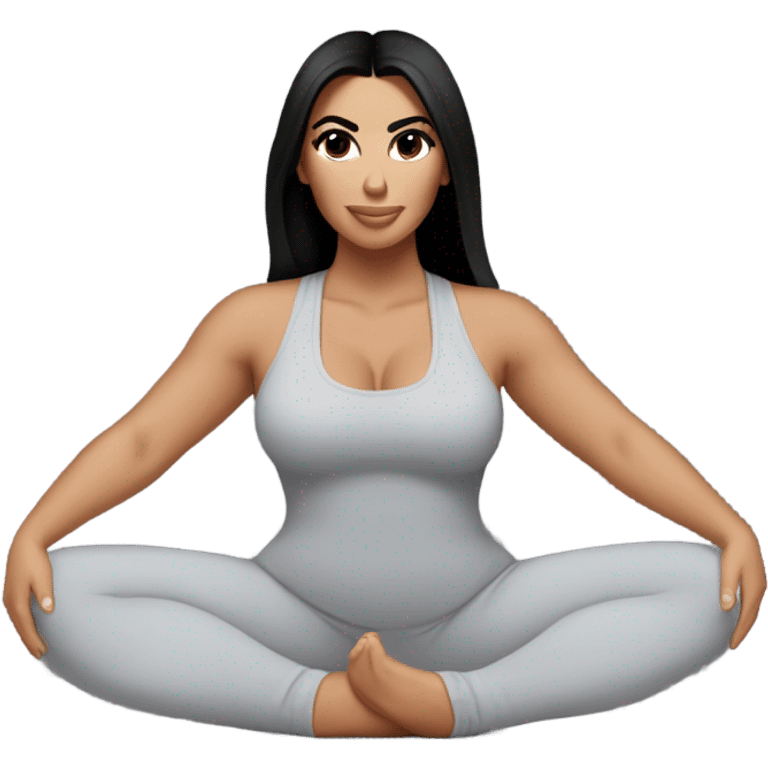 Kim K squatting  in yoga pants emoji