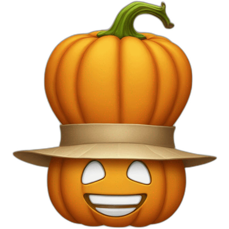 a pumpkin in a hat emoji