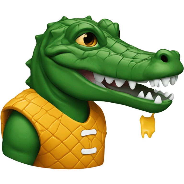 Gator wearing cheesehead emoji