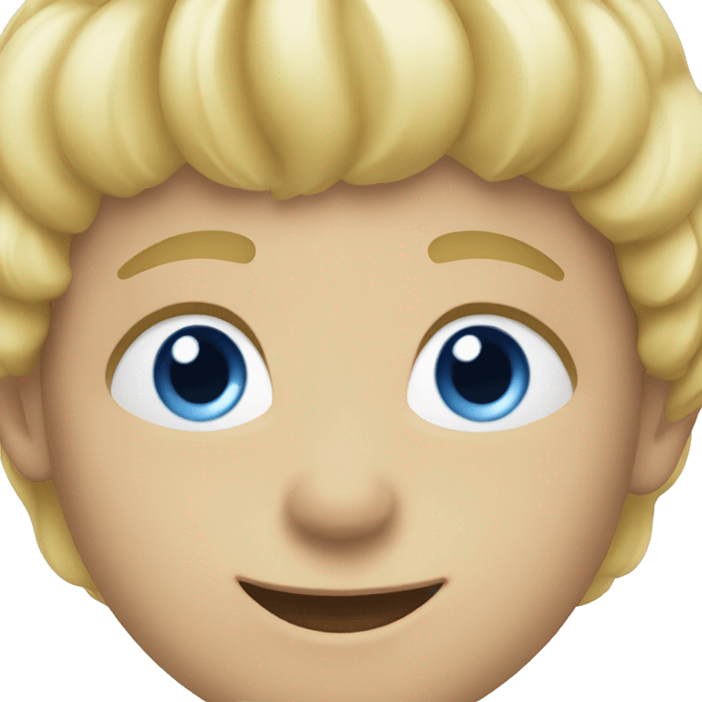 smiling blonde boy indoors with blue eyes  emoji