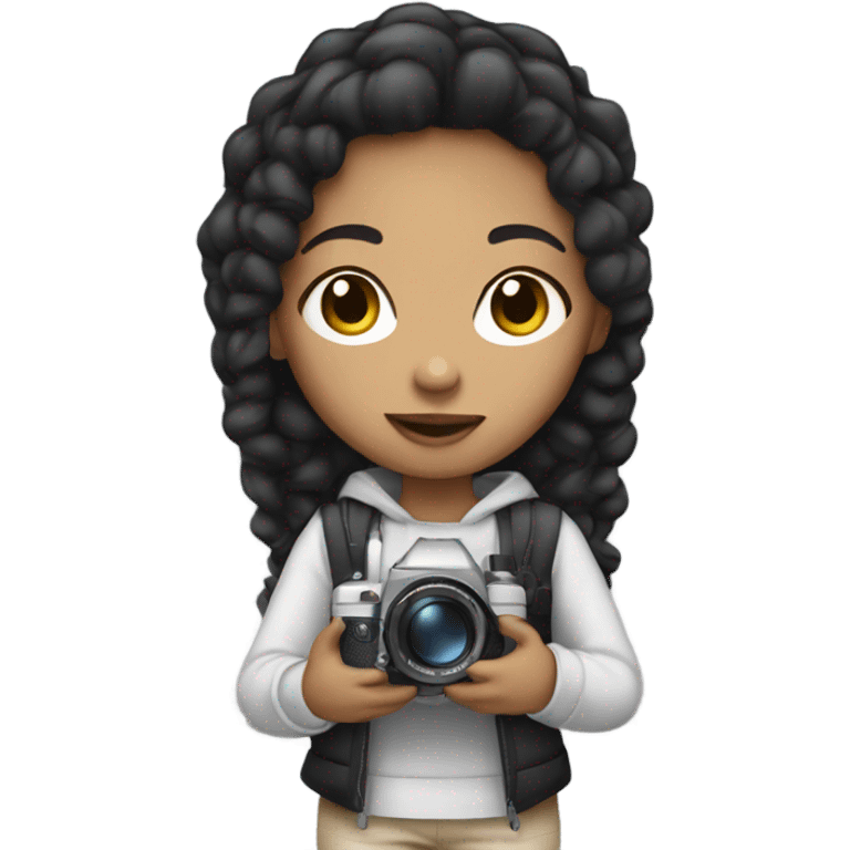 a lightskin girl holding a camera emoji