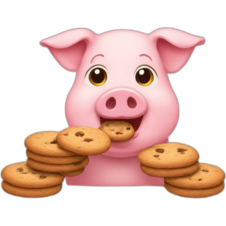 pig eating cookies emoji