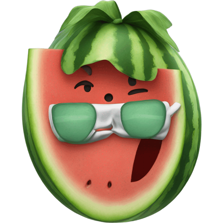 watermelon character on American visa emoji