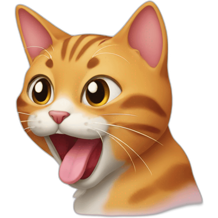 Cat licking itself emoji