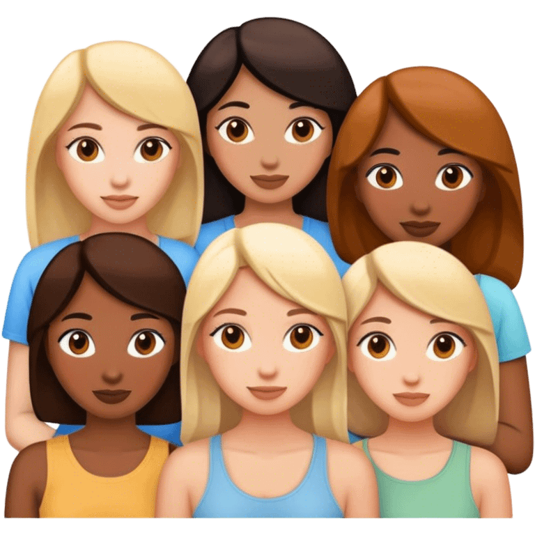 Five female friends emoji