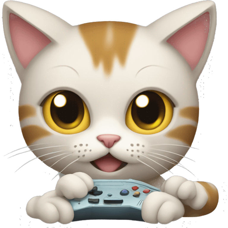 Cat playing video game emoji