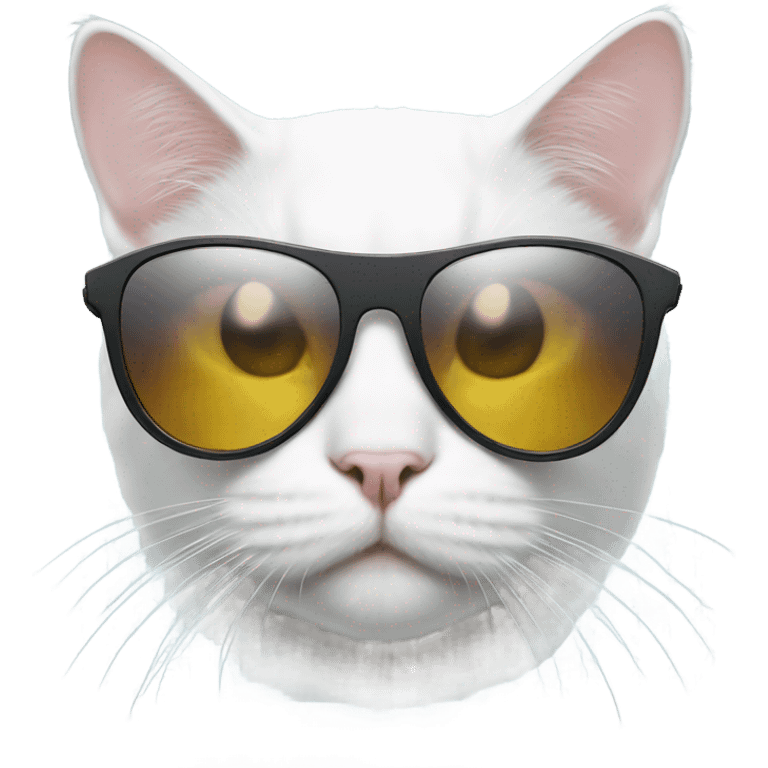 white cat in sunglasses emoji