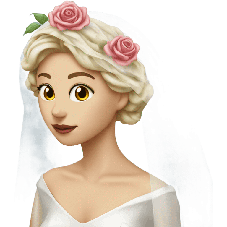  bridal veil draped over a rose. emoji