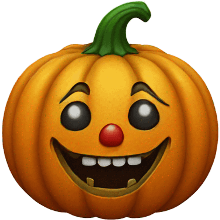 Pumpkin with clown makeup emoji