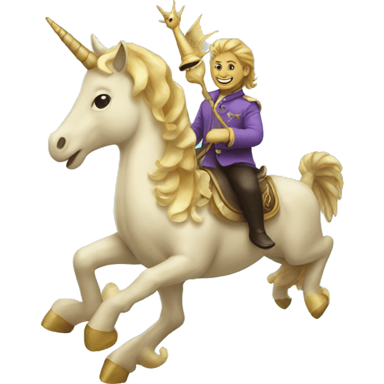 Seahorse riding a unicorn emoji