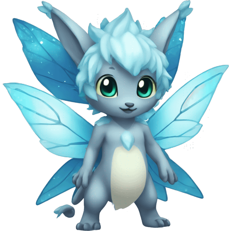 a anthro chibi-style fairy-type-ice-type Fakémon-hybrid full body emoji