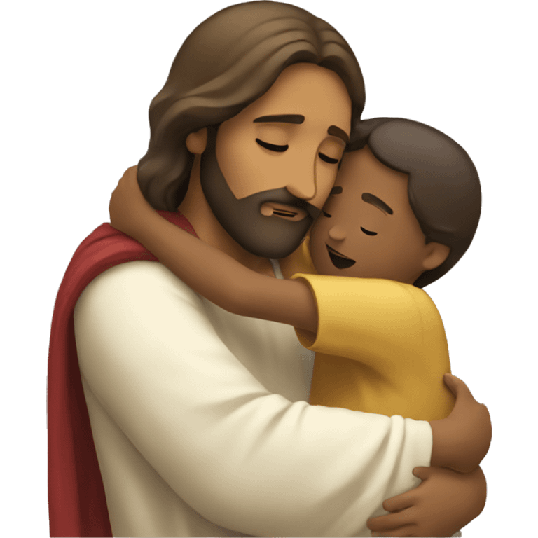 Jesus hugging a child emoji