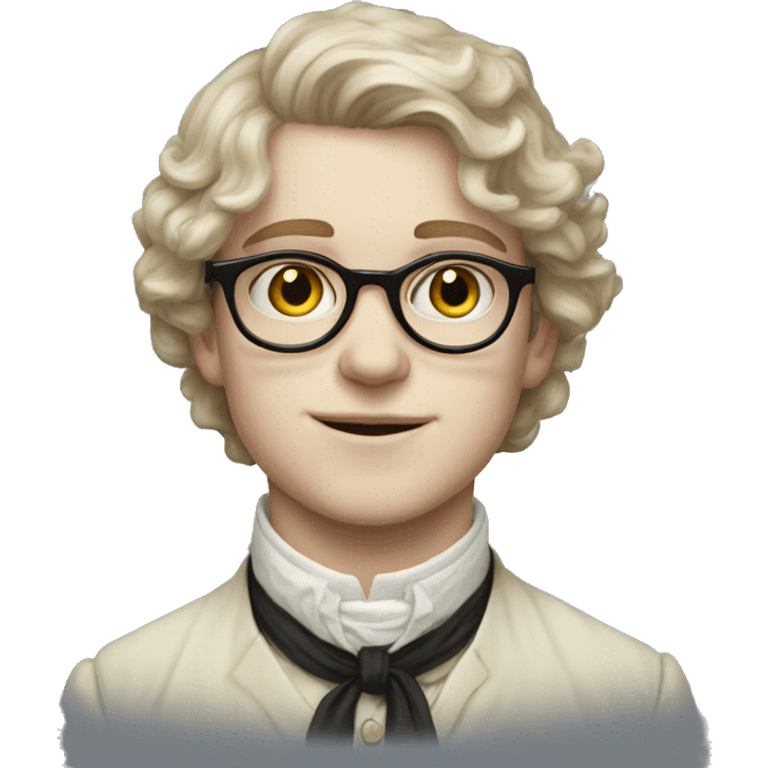 victorian young man with glasses white skin emoji