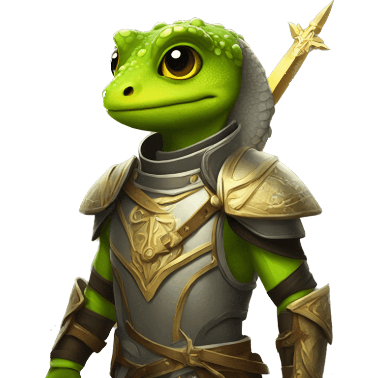 a gecko as an holy paladin emoji