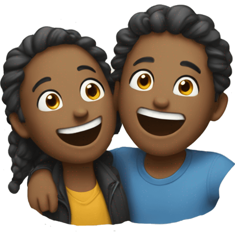 two friends laughing  emoji