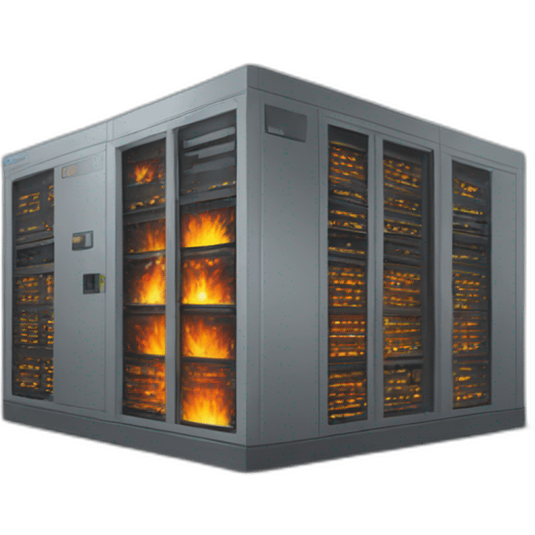 Data center en fuego emoji