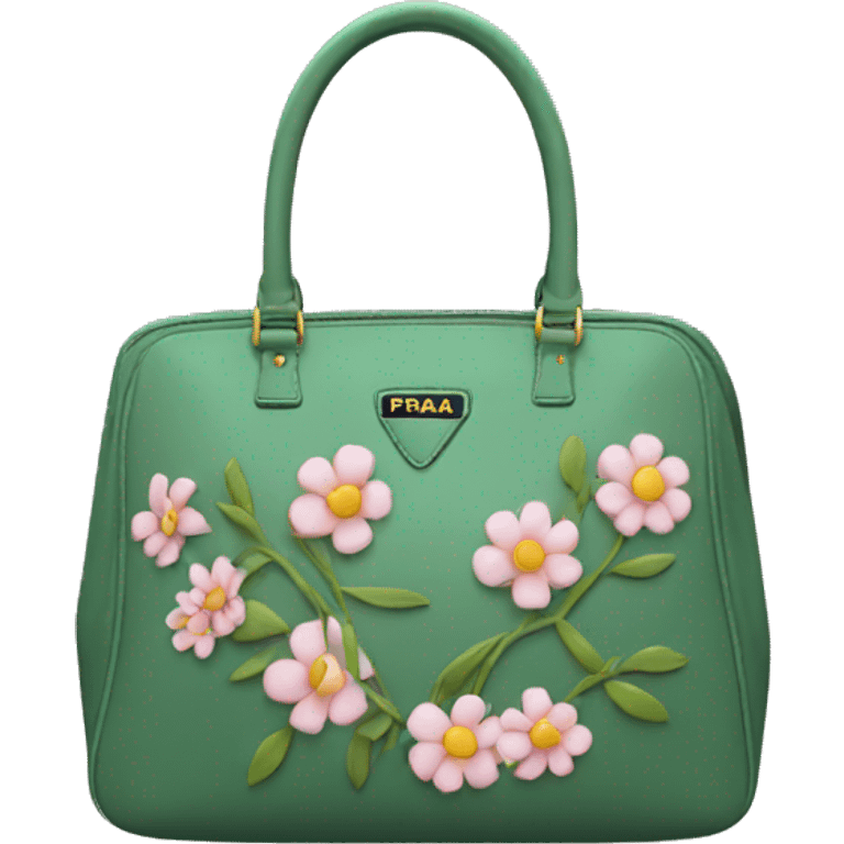 Prada bag with cute flowers  emoji