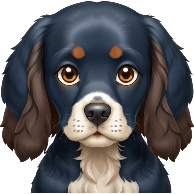 black and blue english cocker spaniel emoji