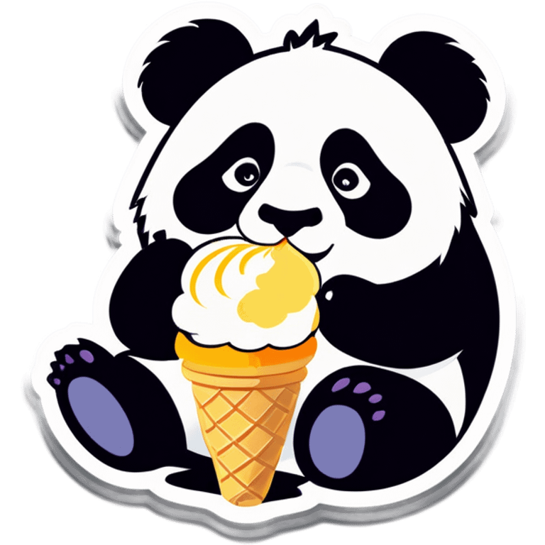 Panda eating ice cream emoji