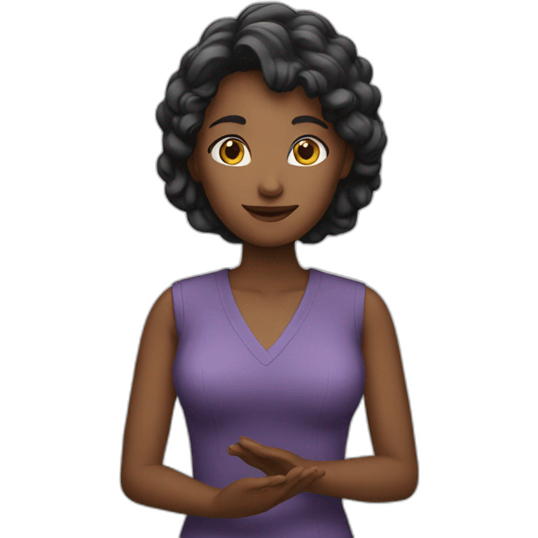 woman presenting emoji