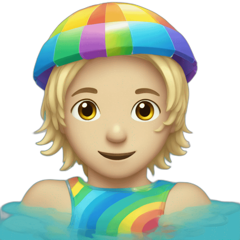 Boy-in-rainbow-swimming-pool emoji