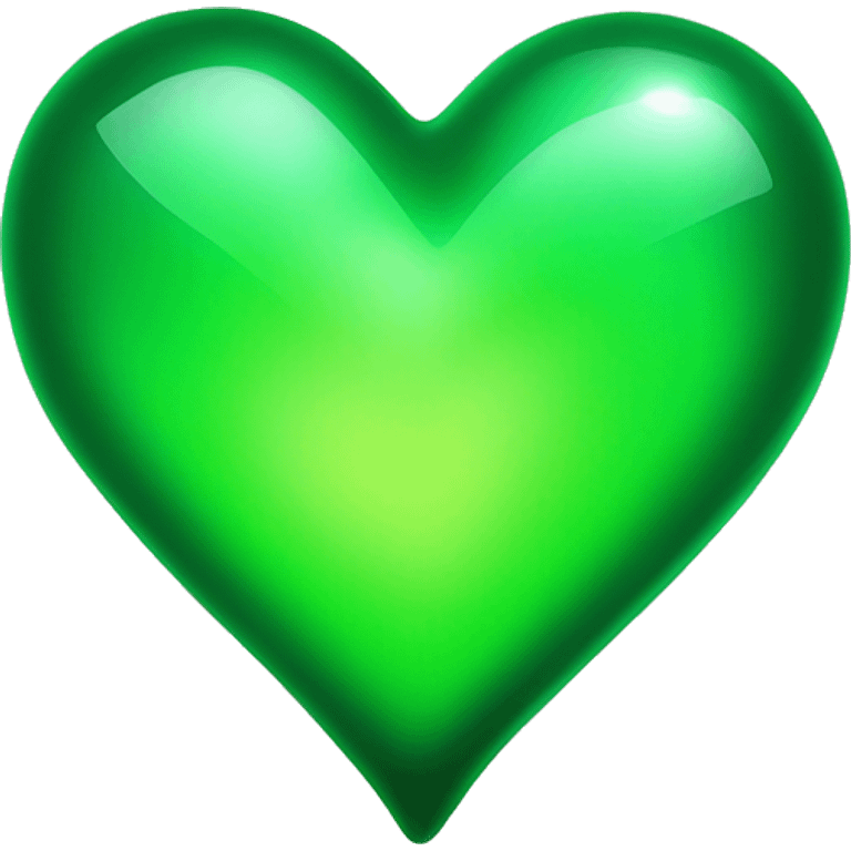 glowing green glass heart emoji