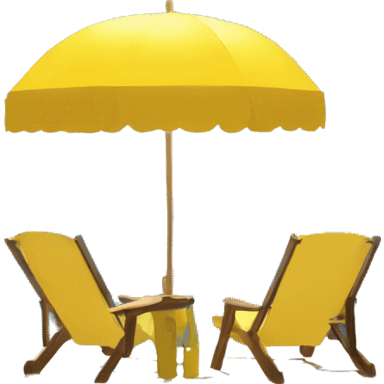 A yellow round pixel from the game Pacman is sunbathing in the sun by the sea under an umbrella emoji