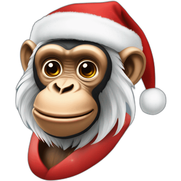 Chimpanzee as a santa with a white beard emoji