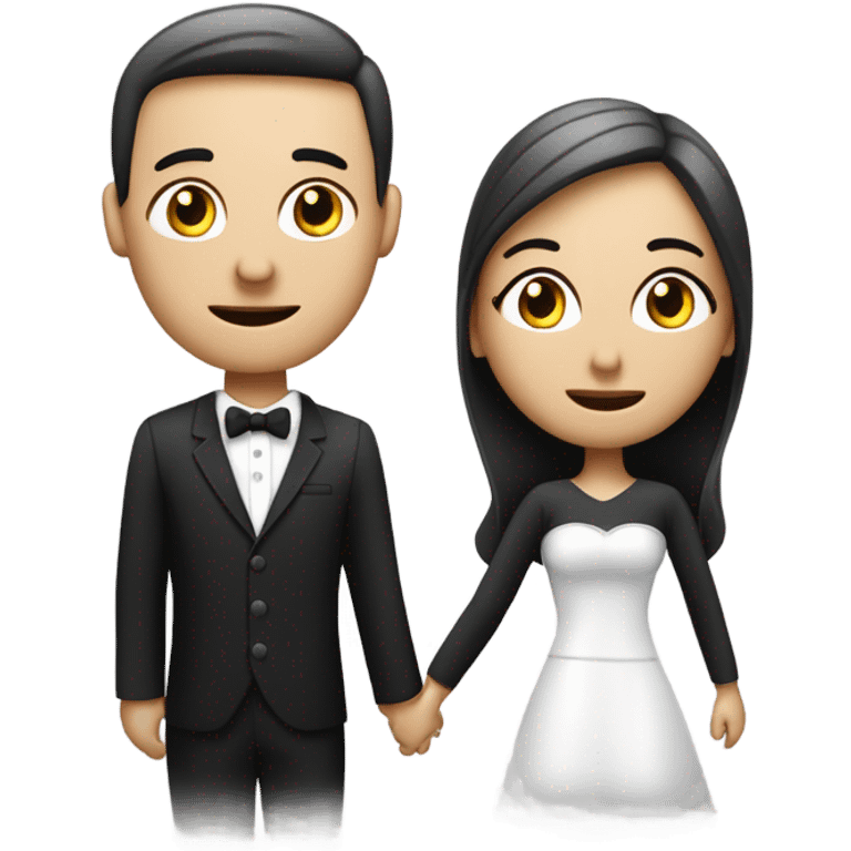 Pareja de esposos blanco y negro  emoji