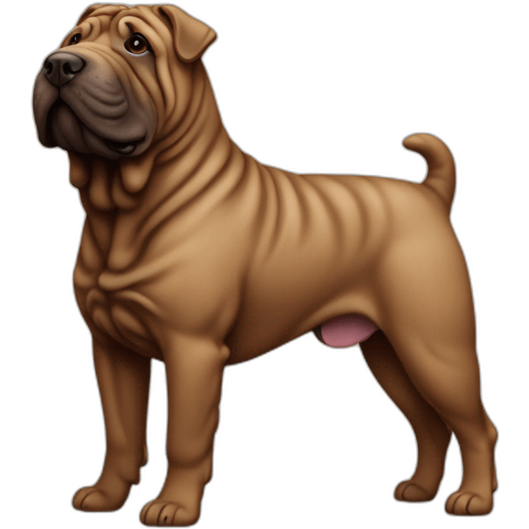 Dog chocolate shar-pei full-height emoji