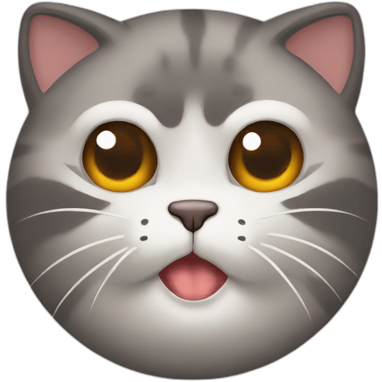 Angry and sleepy looking cat emoji