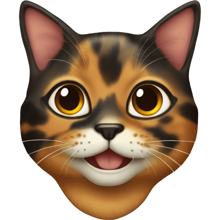 happy tortoiseshell cat head emoji