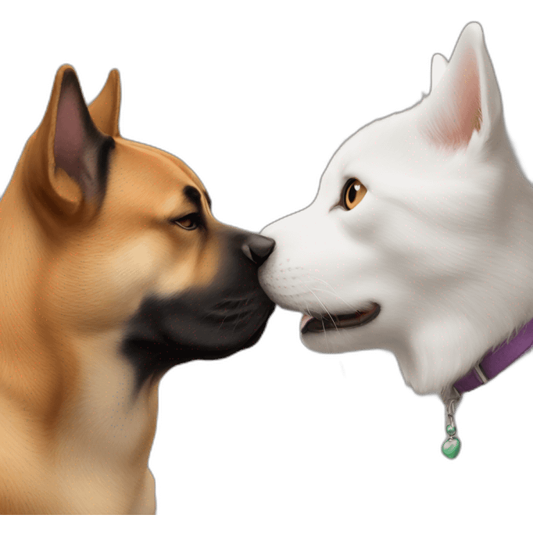 A dog and a cat kissing  emoji