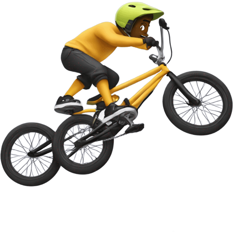 BMX bike and rider doing a trick emoji