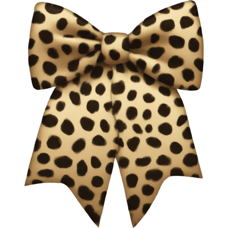 Leopard print bow on black cat emoji