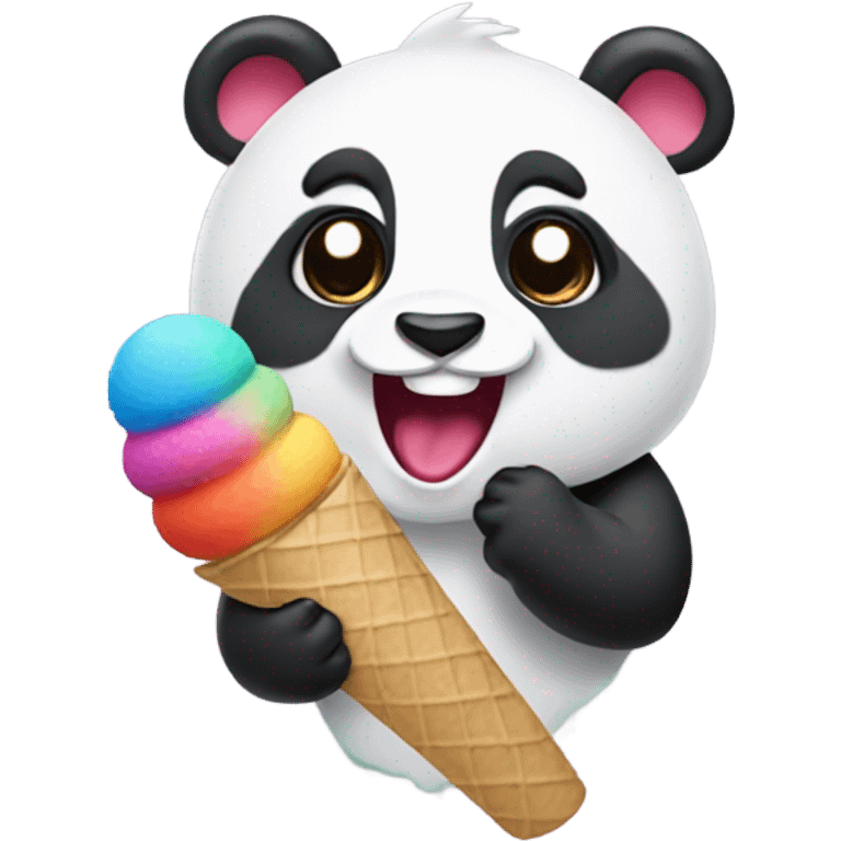 Panda eating ice cream emoji