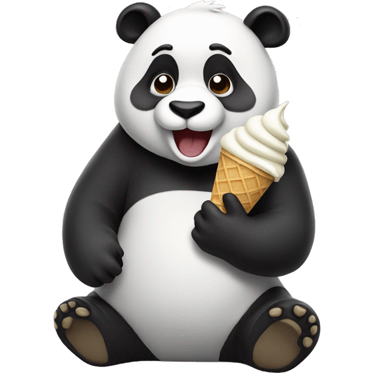 Panda eating ice cream emoji