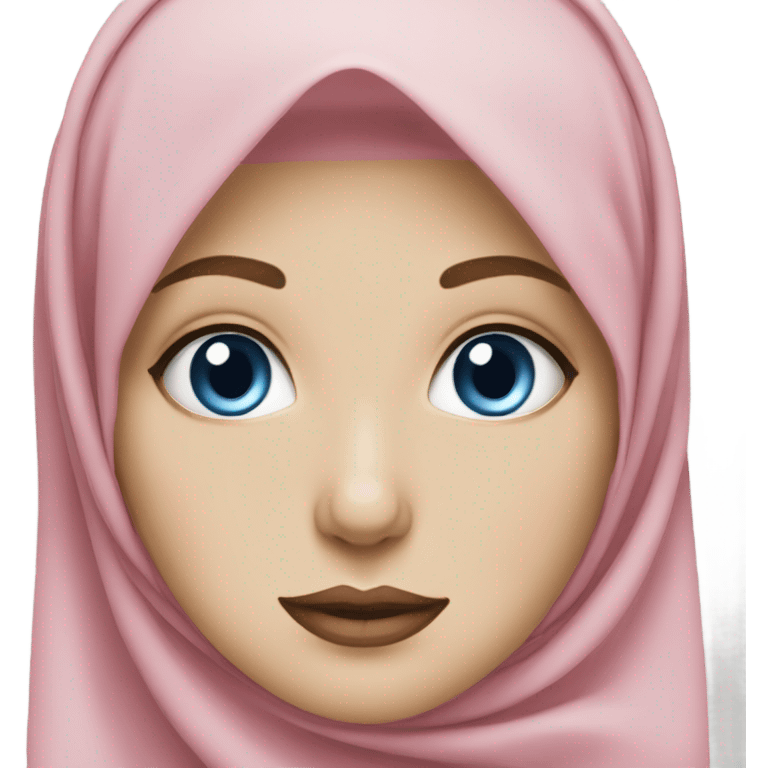 hijabi with pale skin blue eyes pretty and pink lips emoji