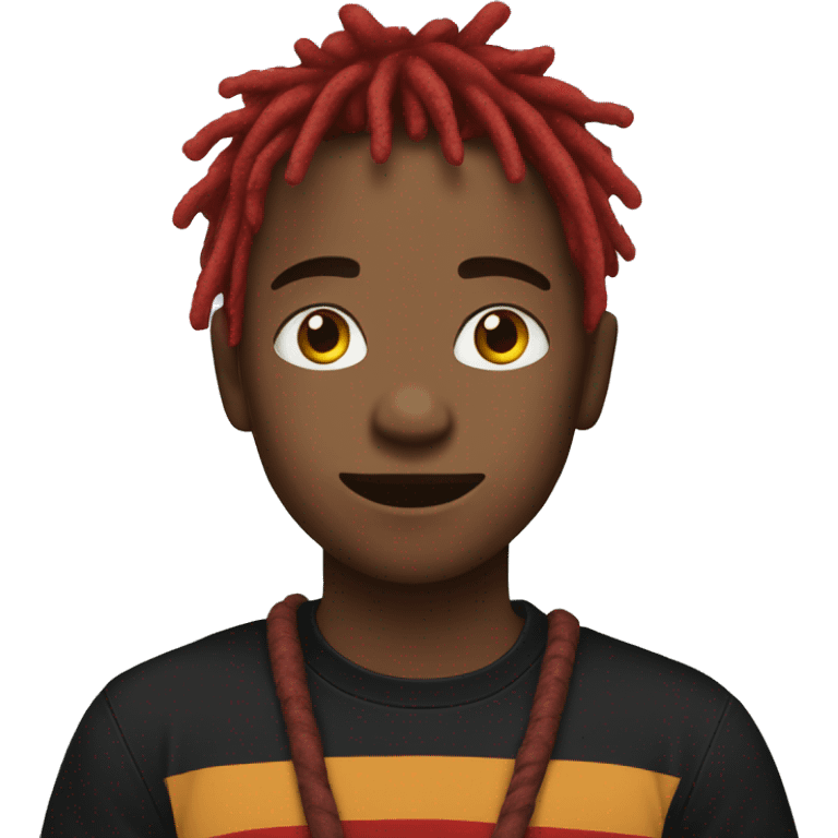 boy in black shirt outdoors with red dreads emoji