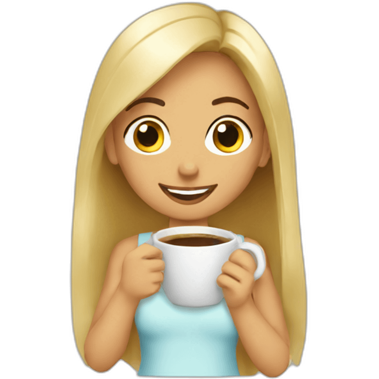 Lilly drinking coffee emoji