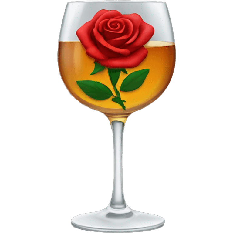 Four red roses and whiskey glass  emoji