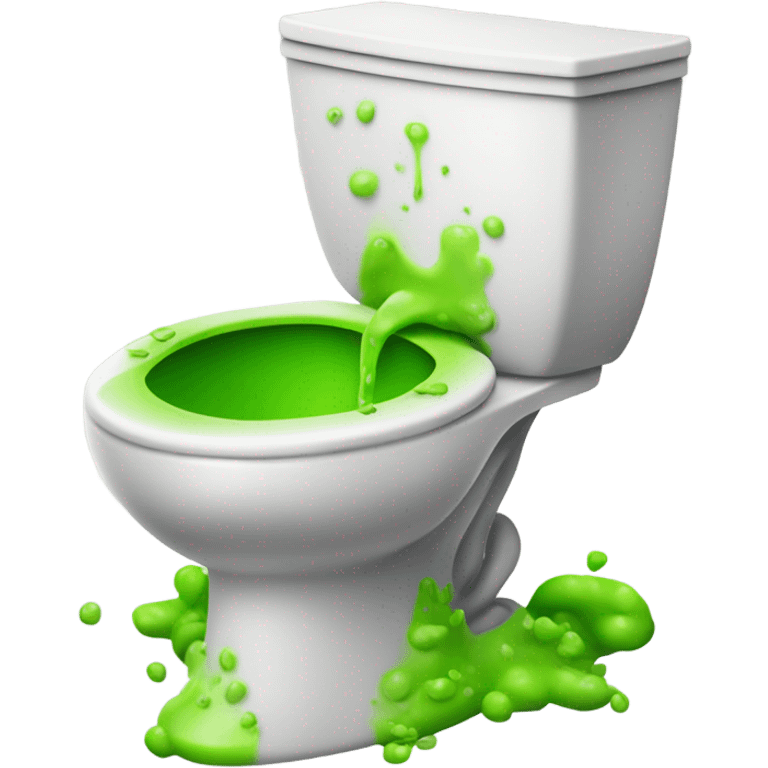 Toilet with green vomit emoji