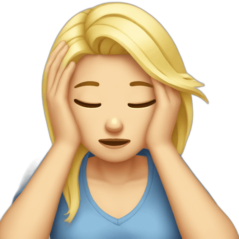 Blonde girl facepalm emoji