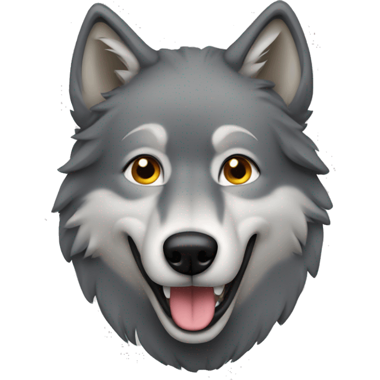 grey wolf dog emoji