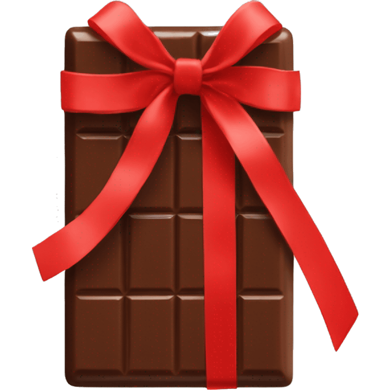 Bar of chocolate with a red ribbon emoji